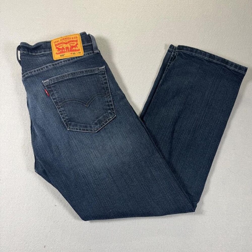 Levi-s Men's Blue and Navy Jeans